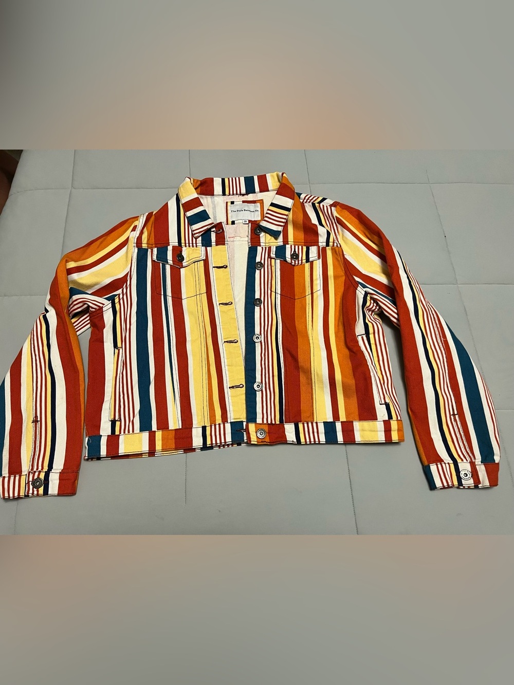 The Style Between Us Multicolor
Striped Denim Jacket 2X